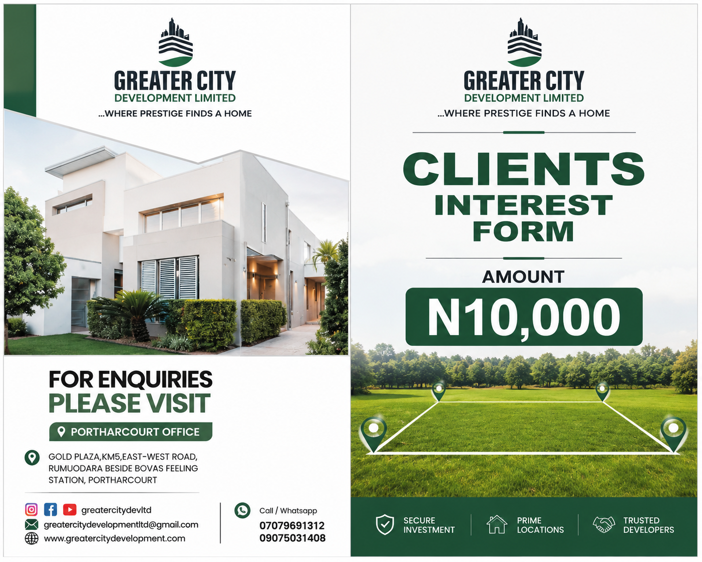 Greater City Development Limited Client Interest Form
